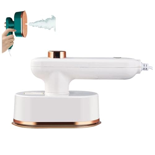 Portable Steam Iron, Mini Travel Iron with Steam, Compact Lightweight Clothes Steamer for Dry & Wet Ironing, Fast Heat-Up Handheld Iron for Home & Travel (Cream White)