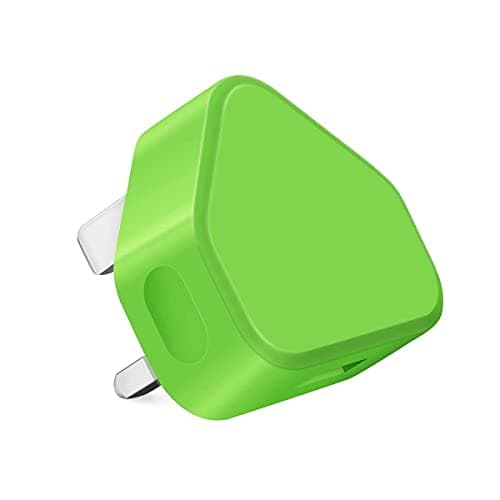 AMO® Charger Plug, UK 3 Pin Plug Charger, Adapter Compatible with Samsung Galaxy Compatible with iOSiPhone iOSiPad Sony Tab HTC Windows Phone Tablet Laptop (Green) — view 2