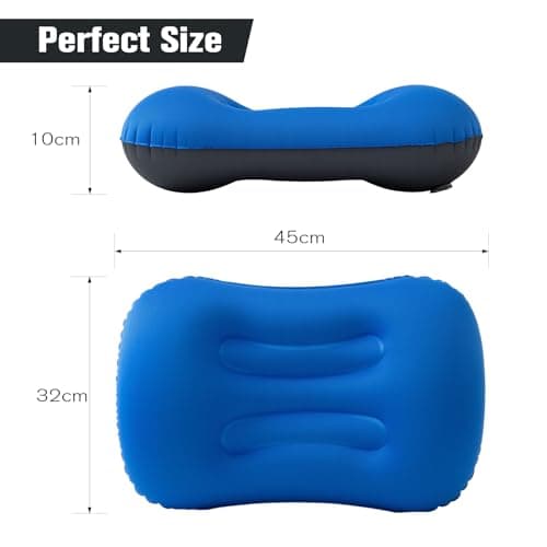 JetsCush Camping Pillow Inflatable Lightweight Travel Pillow Blue — view 6