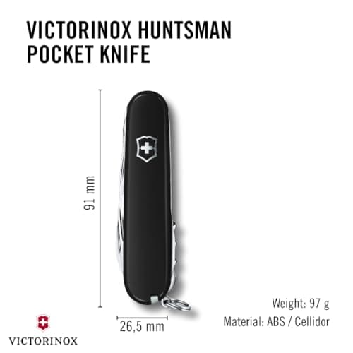 Victorinox Huntsman Swiss Army Knife - 15 Function Pocket Knife - Black — view 3