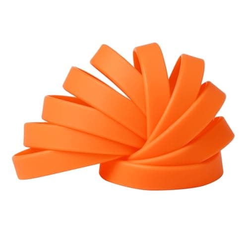 Plain Orange Coloured Silicone Sports Arm Exercise Wristband Bracelets Rubber Wrist Bands Party Accessories For Men Women Boys Girls (Pack of 1) — view 5