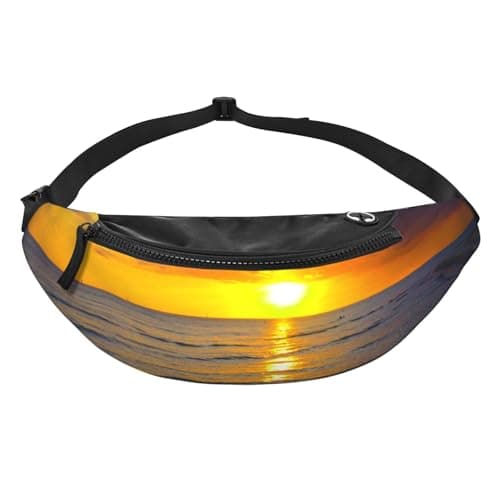 Sunset at Honeymoon Island State Park Print Bum Bag, Waist Fanny Packs with Headphone Jack and Adjustable Belt Cross Body Bumbags for Travel Running Jogging Workout Hiking — view 2