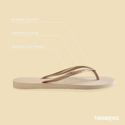 Havaianas Slim Women's Flip Flop, Sand Grey/Light Golden, 3/4 UK — view 5