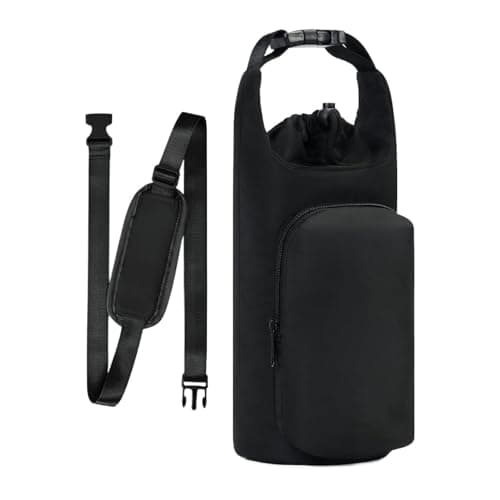 Water Bottle Holder with Strap Insulated Drawstring Carrier with Pocket