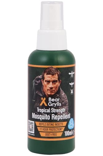Bear Grylls Mosquito Repellent Spray 100ml | Crafted for Adventure | DEET-Free | Long-Lasting Protection | Insect Repellent | Tropical Strength