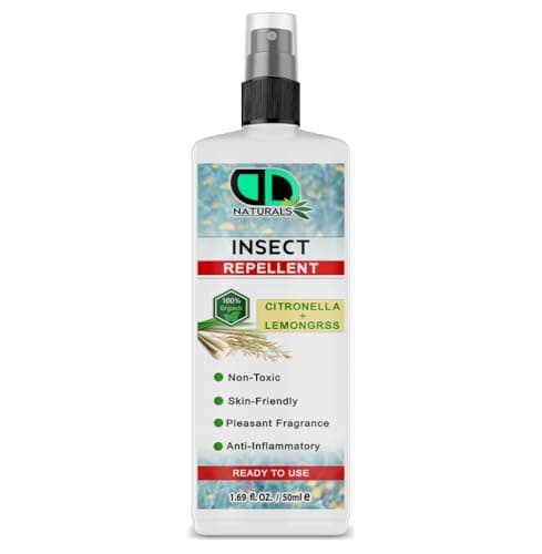DD Teck 100% Natural Citronella & Lemongrass Repellent – DEET-Free, Safe & Effective Bug Protection Non-Toxic Solution, Indoor and Outdoor Use, Multi-Insect Repellent (50ml Spray)