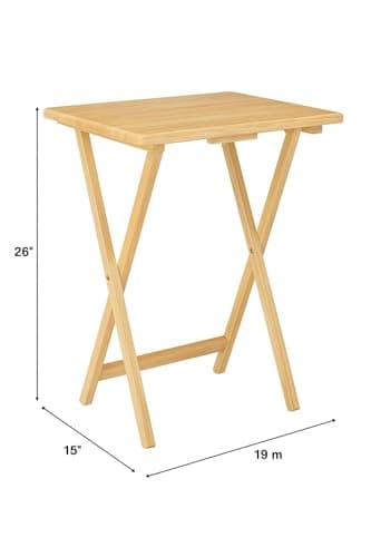 Premium Wooden Folding Table | 66cm Height | Foldable Snack Table & Coffee Tray | Compact Side Table for Sofa | Durable & Lightweight Wood | Space-Saving Multipurpose Table for Home & Office Use (1) — view 2
