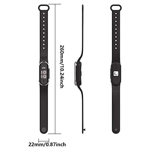 Ultrasonic Mosquito Repellent Bracelet, Electronic Bionic Mosquito Repellent Pest and Insect Repellent Sport Bracelet with Clock Display & Body Temperature Detection(White) — view 2