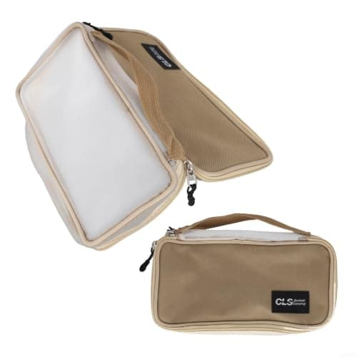 Outdoor Camping Mess Kit Bag Reusable Tableware Storage Pouch for Backpacking BBQ - Cutlery Organizer with Zipper Khaki 24x12x5cm(Khaki) — view 3