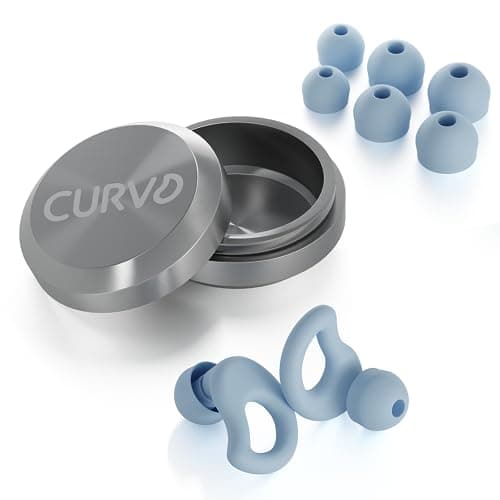 CURVD Everyday Earplugs – Ultra Soft, Customizable Sleep, Travel, Sensitivity, Noise Protection, for Sound Canceling Isolation, up to -30dB Reduction, NRR 15, Reusable and Sustainable (Light Blue) — view 2