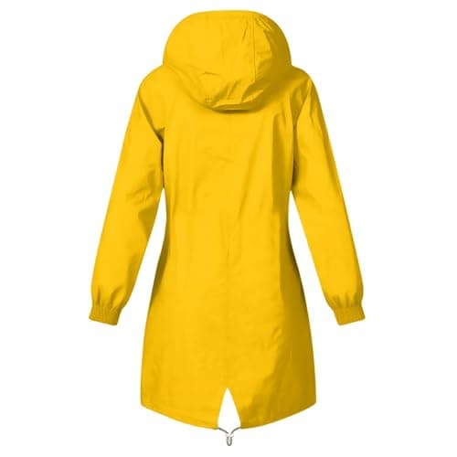 Women's Rain Jacket Lightweight Hooded Long Rain Coat Full Zipper Waterproof Jacket Ladies Packable Functional Jacket Windbreaker Breathable Active Outdoor Coats — view 5
