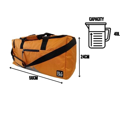 OLPRO 40L Holdall Bag – Waterproof Travel & Gym Duffel with Padded Strap, Hard Base & Multiple Pockets – Weekend, Sports & Day Trip Bag for Sports, Gym, Yoga, Swim Black — view 3