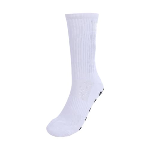 Goshyda Pre Cut Sleeves for Shin Guards, Compression Leg Sleeves for Soccer & Lacrosse, Football Grip Socks with Rubber Pads (White Set) — view 3