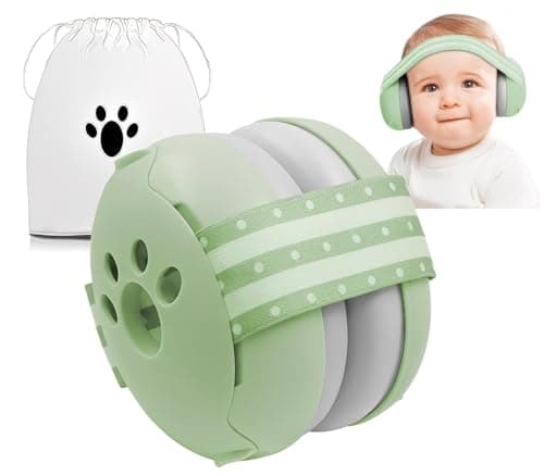 YingErTool Baby Ear Defenders - 25dB, Infant Headphones Noise Cancelling for 0-36 Months, Safe & Soothing Hearing Protection, Ideal for Travel, Sleeping (Green)