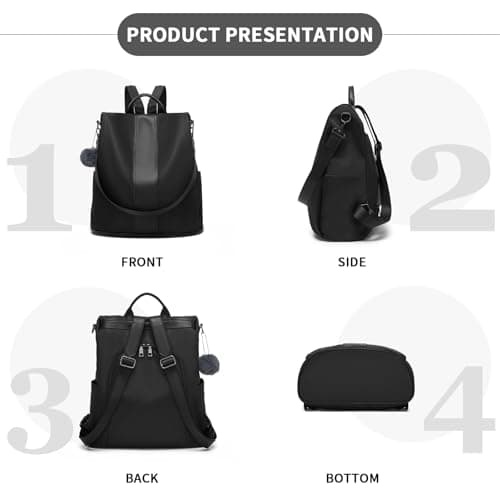 Miss Lulu Large Backpack Womens, Anti-Theft Lightweight PU Rucksack Bags for Ladies, Water Resistant Convertible Shoulder Bag for Work Travel School — view 6