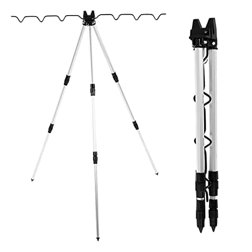 Fishing Rods Tripod Stand Rest, Sea Fishing Tripod Fishing Rod Rest Fishing Rod Holder Fishing Tripod Rod Rest Telescopic Tripod Sea Fishing Support Stand for Beach