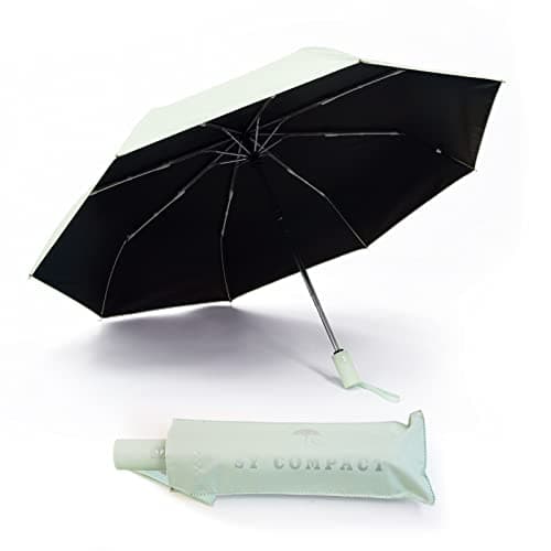 SY COMPACT Automatic Windproof Umbrellas Travel Strong Umbrella for Rain and Sun Protection Small Umbrella UV Blocking for Women and Men (Mint Green) — view 6