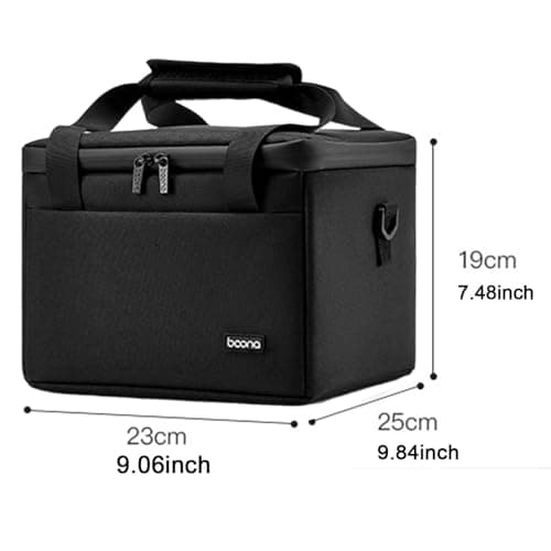 Ronyme Projector Storage Bag Hard Travel Case Scratch Resistant with Handle Portable with Pockets Sturdy Stylish Travel Carrying Bag, Black — view 5