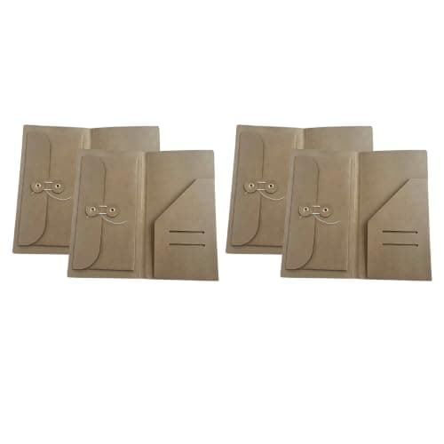Maqulae Kraft Paper Pockets for Travel Diary, 4-Pack Vintage File Folder — view 3