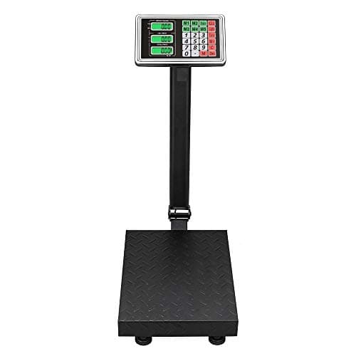 100KG Heavy Duty Folding Digital Platform Postal Parcel Scales, Commercial LCD Display Electronic Computing Floor Platform Scale Industrial Scales Postal Shop Weight 100KG/220lbs (Black) — view 2