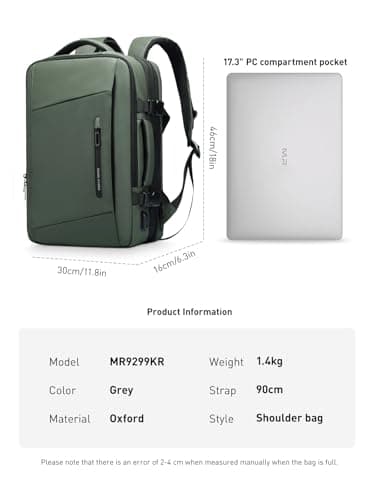 MARK RYDEN Expandable 26L-38L Travel Backpack Cabin Size with USB Charging — view 2
