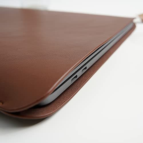 Benfan Laptop Sleeve 13 Inch Compatible with 2024 MacBook Air 13 M3 M2 M1, New MacBook Pro 13 M2 M1 Color Dark Brown — view 4