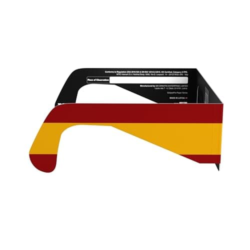 Solar Eclipse Glasses ISO 12312-2 & CE Certified – Safe Solar Viewing for Direct Sun & August 2026 Eclipse | Paper Cardboard Frame, Made in EU | For Kids & Adults | 10 Pack | ES — view 3