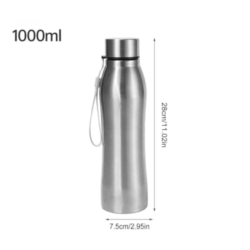 Wakuuea 1L Water Bottle Stainless Steel, Large Metal Bottle — view 5