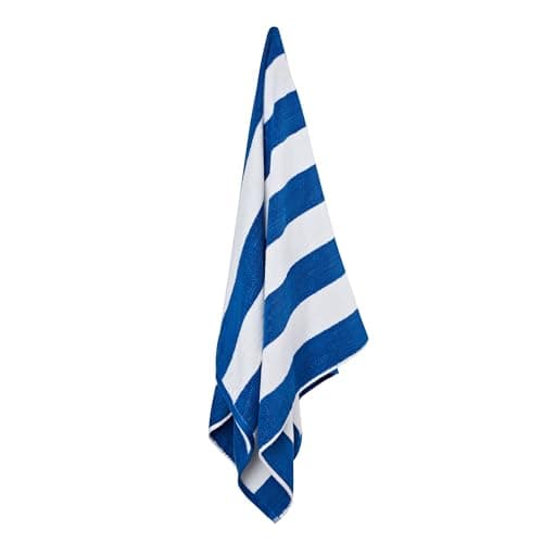 La Maison Cabana Stripe Beach Towels 100% Cotton 70cm x 150cm Large Pool Towel Absorbent Supersoft Quick Dry Sand Proof Beach Towel Holiday Yoga Gym Swimming Towel (2, Royal Blue) — view 3