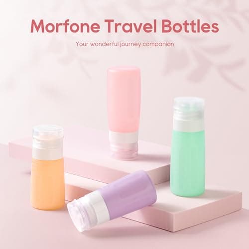 Morfone 16 Pack Travel Bottles Set for Toiletries, TSA Approved Travel Containers Leak Proof Silicone Squeezable Travel Accessories 2oz 3oz for Shampoo Conditioner Lotion Body Wash (BPA Free) — view 2