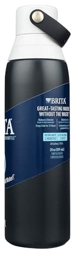 Brita Stainless Steel Premium Filtering Water Bottle, BPA-Free, Replaces 300 Plastic Water Bottles, Filter Lasts 2 Months or 40 Gallons, Includes 1 Filter, Kitchen Accessories, Carbon - 20 oz. — view 6