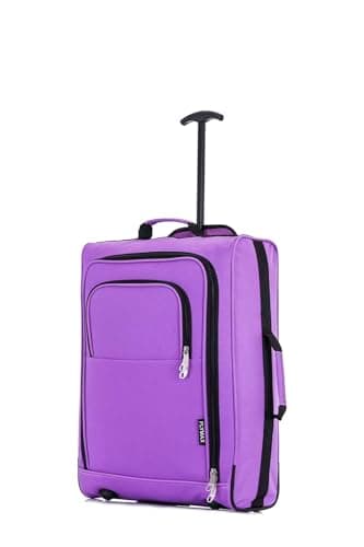 55x40x20 Ryanair Cabin Bag Hand Luggage Lightweight Suitcase Approved Carry on Luggage 1.4kg 44L Fits Purple