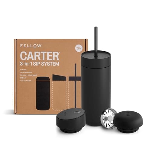 Fellow 3-in-1 Travel Mug 16 oz, Ceramic Lined Coffee Cup, Leakproof