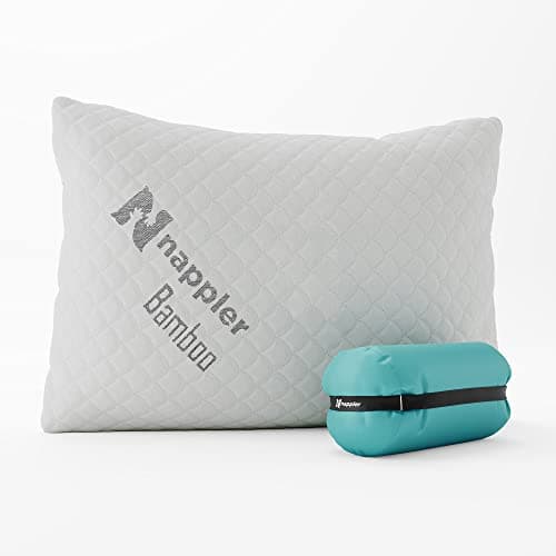 Nappler Small Shredded Memory Foam Pillow for Travel and Camping - Compressible Medium Firm Bed Pillow, Contoured Support, Breathable Cover, Machine Washable, Ideal Backpacking, Airplane and Car — view 2