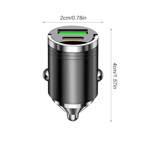 Car Charger USB Car Charger for Charging | USB Type-C Adapter for Charging Phones and Lighting in Vehicle (A, 4x2x2cm) — view 5