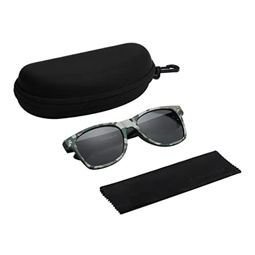 Komonee Drifter Camo Sunglasses Set With Zip Case and Cleaning Cloth Classic Style Retro Sun Shades UV400 Unisex For Men Women Golf Cycling Sports Fishing — view 3