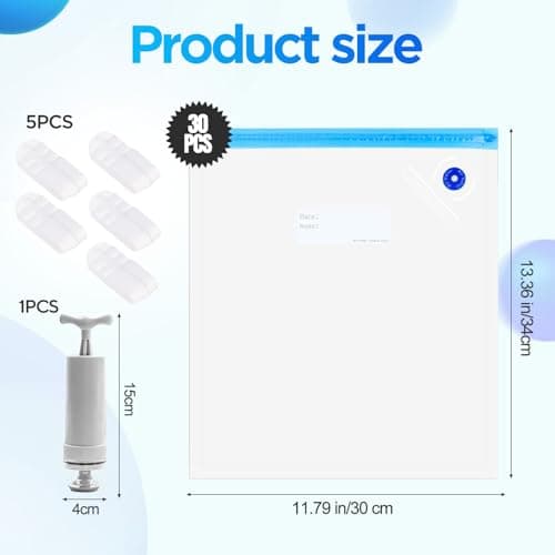 30 Reusable Filament Storage,30×34cm Filament Vacuum Bags with Hand Pump and Sealing Clip,Vacuum Storage Bags,Vacuum Seal Bags for Lunch Sandwich Snacks Fruit Bag Food Storage,Meal Prep and Sous Vide — view 2