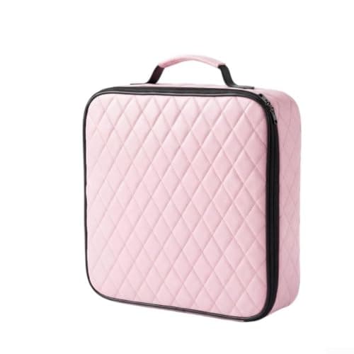 Large Capacity EV Cable Organizer Bag Wearproof Black(Leather Pink Square)