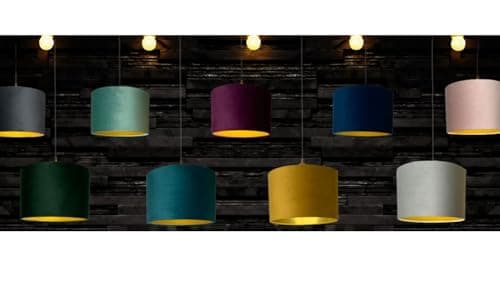 Plush Velvet Lampshade for Ceiling Shade, Table, Floor Lampshade with Brushed Silver Lining Handmade in The UK (Purple,Diameter 25 x 20cm Height — view 3