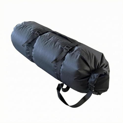 AsrMyjcx Waterproof Storage Pouch Compression Sack Lightweight Ripstop Nylon Buckle-Fastened Strap Roll-Top Closure Suitable for backpackers trekking gear storage trips, Black
