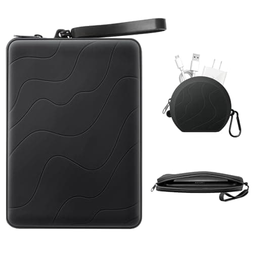 MoKo 6-7 Inch Silicone Clutch Sleeve for Kindles & E-Readers, Multi-Purpose Bag with Accessory Pouch Fits 7" Paperwhite/Colorsoft & 6.8" Paperwhite, 6" Kindles, Kobos, Nook, iPad Mini 6, Black