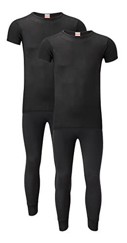 Heatwave® Pack Of 2 Men's Thermal Underwear Set, T-shirt & Pants Baselayer Set Thermals, Small Black — view 4