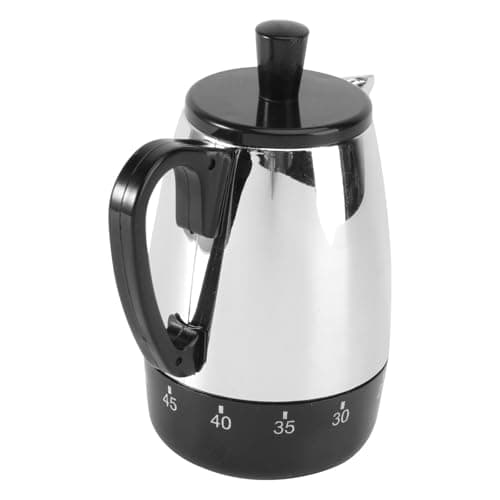 COOLHIYA Kitchen Baking Timer Mechanical Timer 60-minute Kettle Shape Plastic Metal No Batteries Required One-click Operation Suitable for People with Autism and Old Grandma Home Kitchen