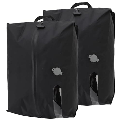 16L Pack of 2 Compression Bags for Travel Clothes, Vacuum Bags for Suitcases, Foldable Travel Bag with Viewing Window Without Vacuum Pump, Black