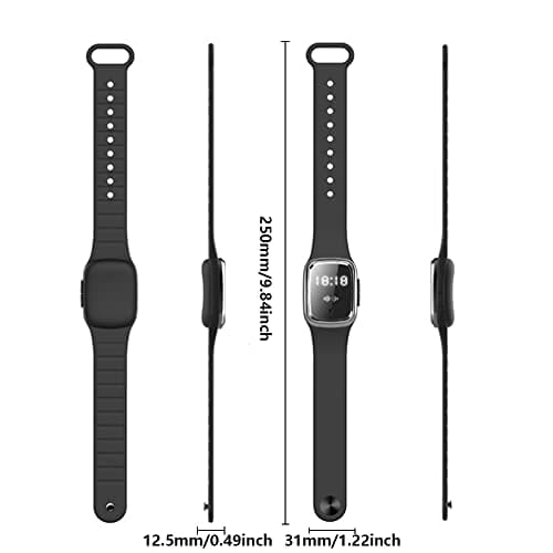 Ultrasonic Mosquito Repellent Bracelet Electronic Mosquito Repellent Wristband Watch with USB Charging Waterproof Travel Insect Repellent Bracelets for Kids Adults(Beige-Digital Display) — view 2