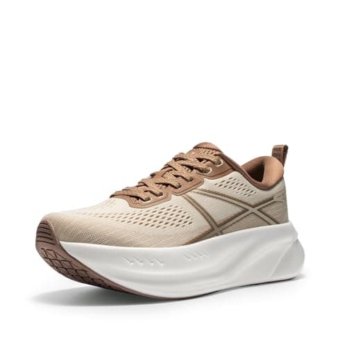 ALLSWIFIT Women's Road Running Shoes Walking Sneakers,Beige/Khaki,6