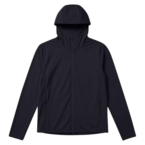 Mens UPF 50+ Sun Protection Hoodies with Mask SPF UV Rash Guard Jackets Summer Casual Long Sleeve Top Lightweight Breathable Shirt Pullover Fishing Running Hiking Athletic Outdoor Performance Uk M-4XL — view 4