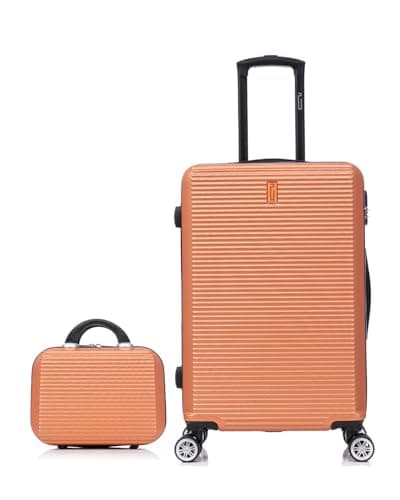 CELIMS - Medium Travel Suitcase with 30cm Vanity Case | Hard Shell | Lightweight Checked Luggage 20kg 65cm | Integrated Lock | Coral — view 2