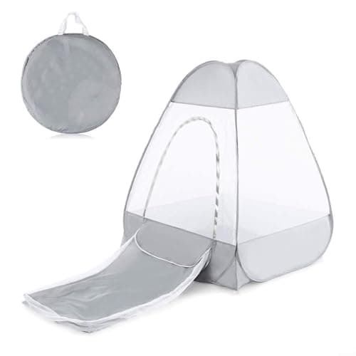 Quiclume Lightweight Sitting Tent for Meditation and Camping, 8s Up Net Shelter, Oxford Fabric Portable Hut for Outdoor Yoga Retreat Grey(Grey)