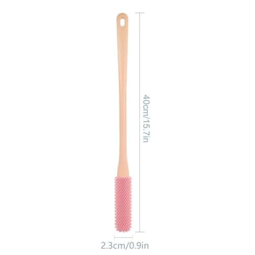 Long-Handled Silicone Toe Crevice Cleaning and Exfoliating Brush with Reusable Drying Covers - Lotion Applicator for Men and Women (Gray) — view 6